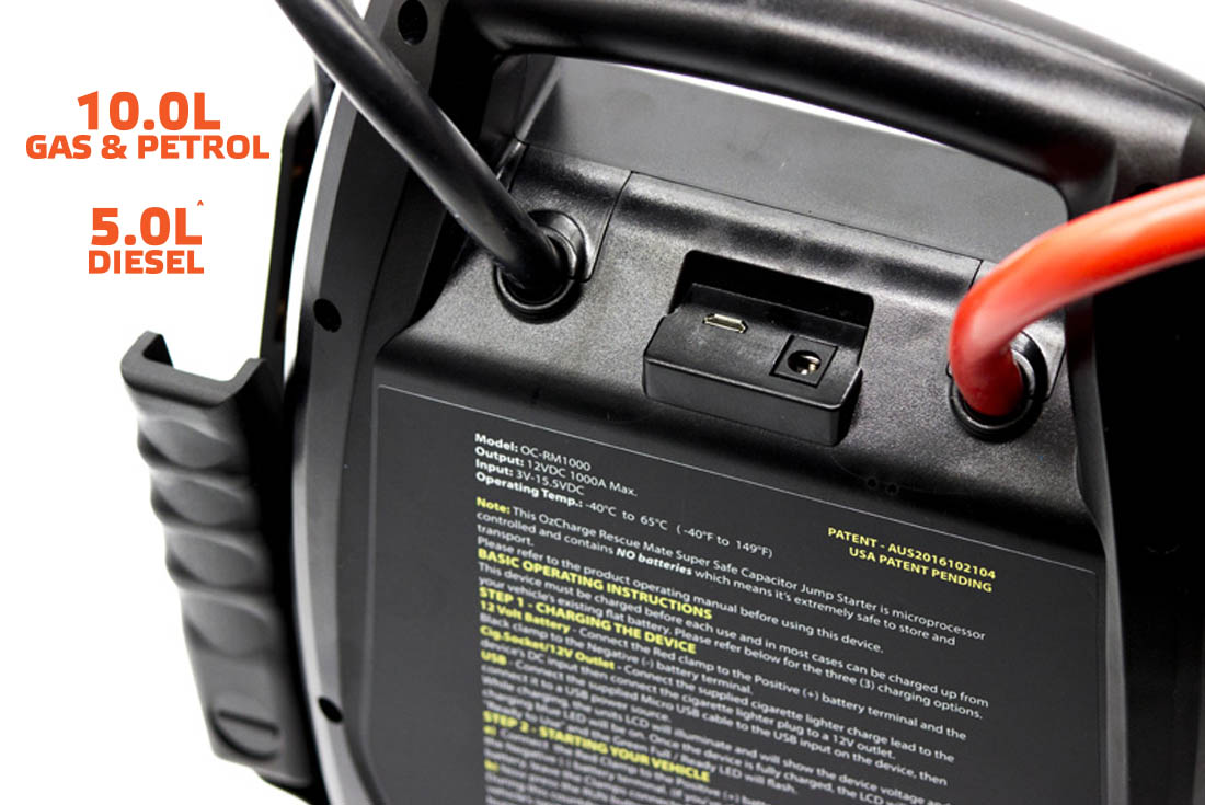 OzCharge RM1000 Super Capacitor Jump Starter